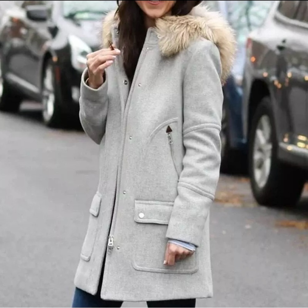J. Crew Italian Stadium Cloth Nello Gori jacket Heather Gray Womens Jacket 6
